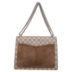 مملوكة مسبقًا Gucci Beige GG Coated Canvas and Suede Medium Dionysus Shoulder Bag