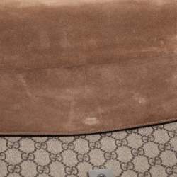 مملوكة مسبقًا Gucci Beige GG Coated Canvas and Suede Medium Dionysus Shoulder Bag