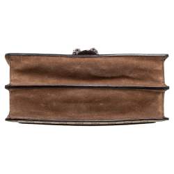 مملوكة مسبقًا Gucci Beige GG Coated Canvas and Suede Medium Dionysus Shoulder Bag