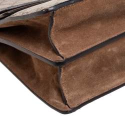 مملوكة مسبقًا Gucci Beige GG Coated Canvas and Suede Medium Dionysus Shoulder Bag