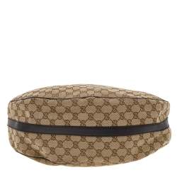 مملوكة مسبقًا حقيبة هوبو غوتشي جي جي توينز جلد و كانفاس جي جي بيج/بني كبيرة