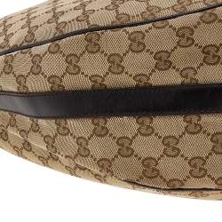 مملوكة مسبقًا حقيبة هوبو غوتشي جي جي توينز جلد و كانفاس جي جي بيج/بني كبيرة