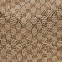 مملوكة مسبقًا حقيبة هوبو غوتشي جي جي توينز جلد و كانفاس جي جي بيج/بني كبيرة