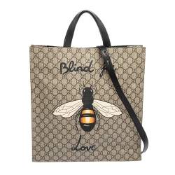 Gucci, Bags, Gucci Gg Logo Supreme Bees Large Totes Shoulder Bag