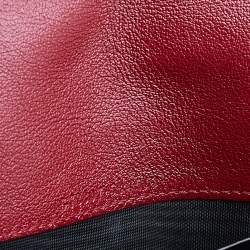 مملوكة مسبقًا Gucci Black/Red Leather GG Marmont Torchon Wallet On Chain