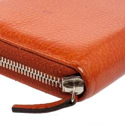 Gucci Burnt Orange Microguccissima Leather Zip Around Continental Wallet