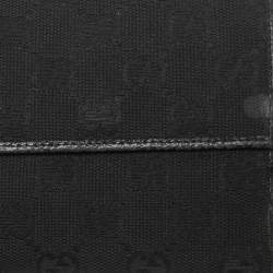 مملوكة مسبقًا محفظة غوتشي فرينش جلد وكانفاس جيجي سوداء