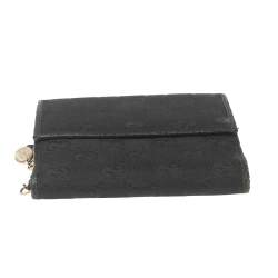 مملوكة مسبقًا محفظة غوتشي فرينش جلد وكانفاس جيجي سوداء