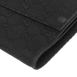 مملوكة مسبقًا محفظة غوتشي فرينش جلد وكانفاس جيجي سوداء