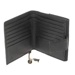 مملوكة مسبقًا محفظة غوتشي فرينش جلد وكانفاس جيجي سوداء