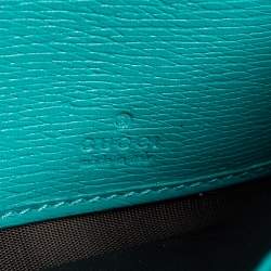 Pre Owned Gucci Turquoise Leather Horsebit Continental Wallet