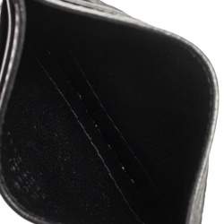 Pre Owned Gucci Black Guccissima Leather Interlocking G Card Holder