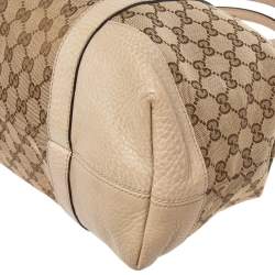 Pre Owned Gucci Beige GG Canvas and Leather Miss GG Tote
