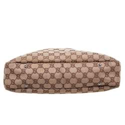 Pre Owned Gucci Beige/Brown GG Canvas and Leather Shoulder Bag
