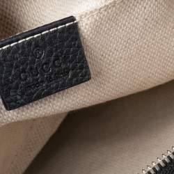 مملوكة مسبقًا حقيبة كتف غوتشي سوهو ديسكو جلد أسود لامع صغيرة