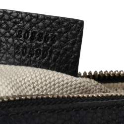 مملوكة مسبقًا حقيبة كتف غوتشي سوهو ديسكو جلد أسود لامع صغيرة