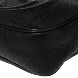 م ملوكة مسبقًا حقيبة كتف غوتشي سوهو ديسكو جلد أسود لامع صغيرة