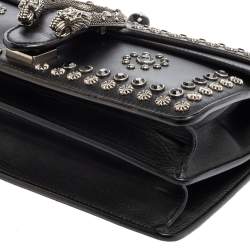 Pre Owned Gucci Black Leather Dionysus Studded Shoulder Bag