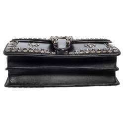 Pre Owned Gucci Black Leather Dionysus Studded Shoulder Bag