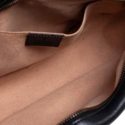 Pre Owned Gucci Black Leather Small GG Marmont Matelassé Shoulder Bag