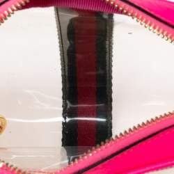 Pre Owned Gucci Pink PVC and Leather Mini Ophidia Transparent Shoulder Bag