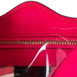 Pre Owned Gucci Pink PVC and Leather Mini Ophidia Transparent Shoulder Bag