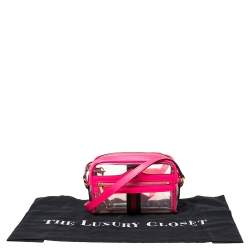 Pre Owned Gucci Pink PVC and Leather Mini Ophidia Transparent Shoulder Bag