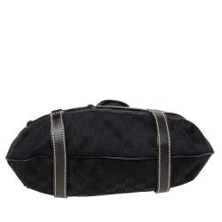 Pre Owned Gucci Black GG Canvas and Leather Royal Tote