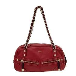 مملوكة مسبقًا Gucci Red Leather Capri Bowler Bag
