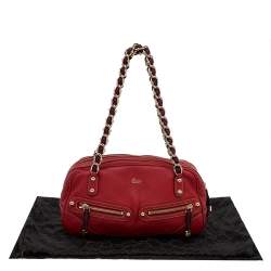 مملوكة مسبقًا Gucci Red Leather Capri Bowler Bag