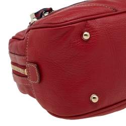 مملوكة مسبقًا Gucci Red Leather Capri Bowler Bag