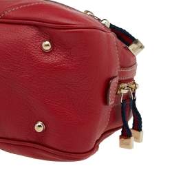 مملوكة مسبقًا Gucci Red Leather Capri Bowler Bag