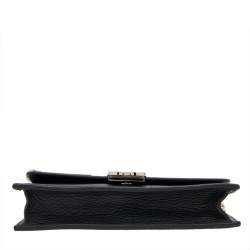 Gucci Black Leather Interlocking G Wallet on Chain