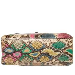 Pre Owned Gucci Multicolor Python Bamboo Daily Top Handle Bag