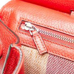 Pre Owned Gucci Red Leather Bamboo Daily Satchel Bag