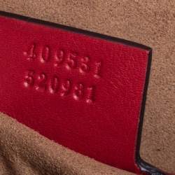 Pre Owned Gucci Red/Beige GG Supreme Canvas Arabesque Tote