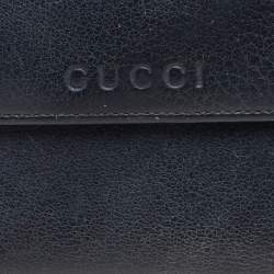 Gucci Black Leather French Trifold Wallet