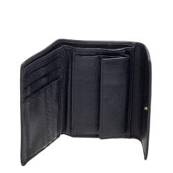 Gucci Black Leather French Trifold Wallet