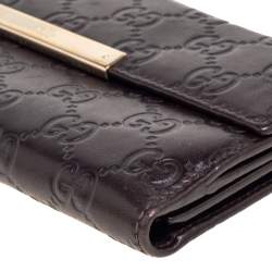 Gucci Dark Brown Guccissima Leather Flap Continental Wallet