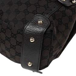 Pre Owned Gucci Chocolate Brown GG Canvas and Leather Pelham Shoulder Bag