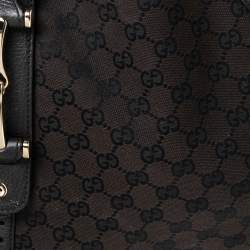 Pre Owned Gucci Chocolate Brown GG Canvas and Leather Pelham Shoulder Bag