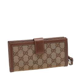 Gucci Beige/Brown GG Canvas And Leather Wallet