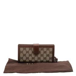 Gucci Beige/Brown GG Canvas And Leather Wallet