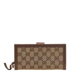 Gucci Beige/Brown GG Canvas And Leather Wallet