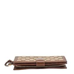 Gucci Beige/Brown GG Canvas And Leather Wallet