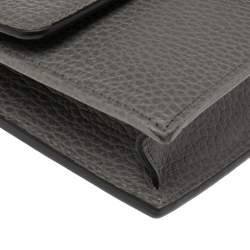 Gucci Grey Leather Interlocking G Wallet on Chain