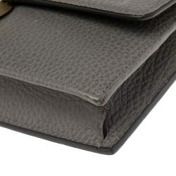 Gucci Grey Leather Interlocking G Wallet on Chain