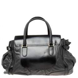 Pre Owned Gucci Black Leather Large Dialux Queen Tote