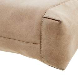 Pre Owned Gucci Beige Suede and Leather Hobo