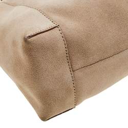 Pre Owned Gucci Beige Suede and Leather Hobo